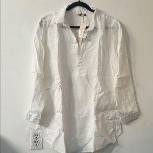 Men's White Linen Shirt